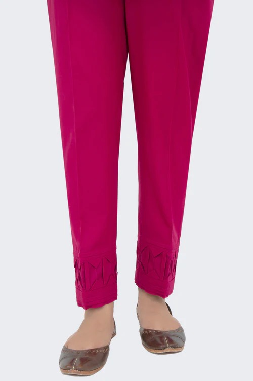 Embrellished Cambric Cigarette Pants - Fushia Pink
